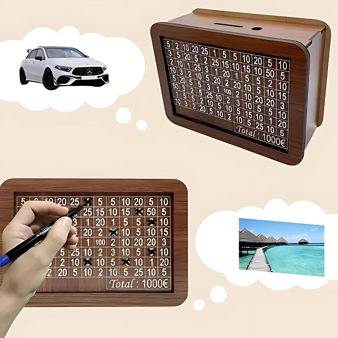 Raxiva-tresor bois tirelire en bois pour un avenir serein