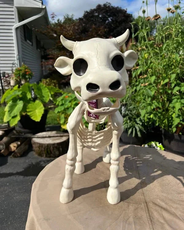 Raxiva-halloween skeleton cow horse decorative prop