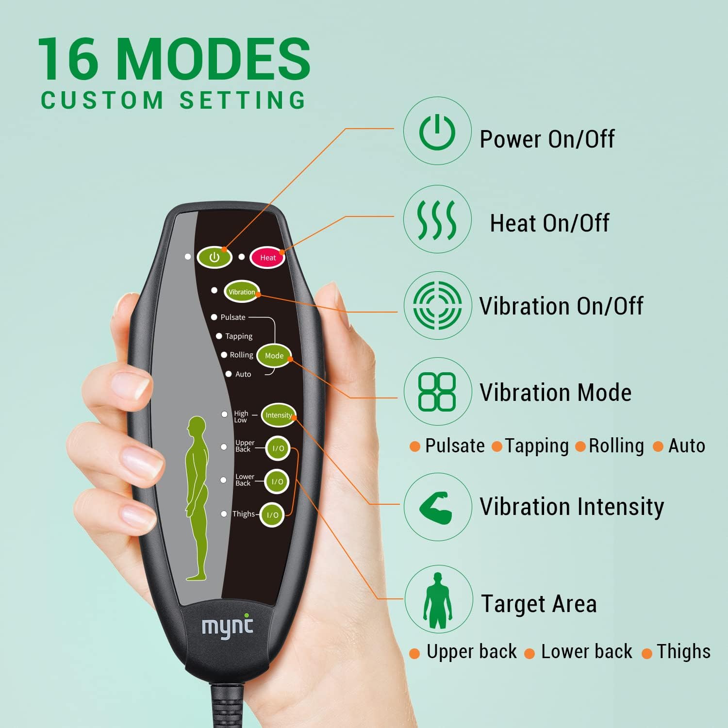 Raxiva-chair car seat massage cushion pad with heat