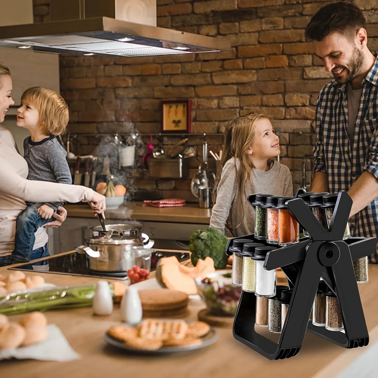 Raxiva-etagere a epices rotative 360 18 pots