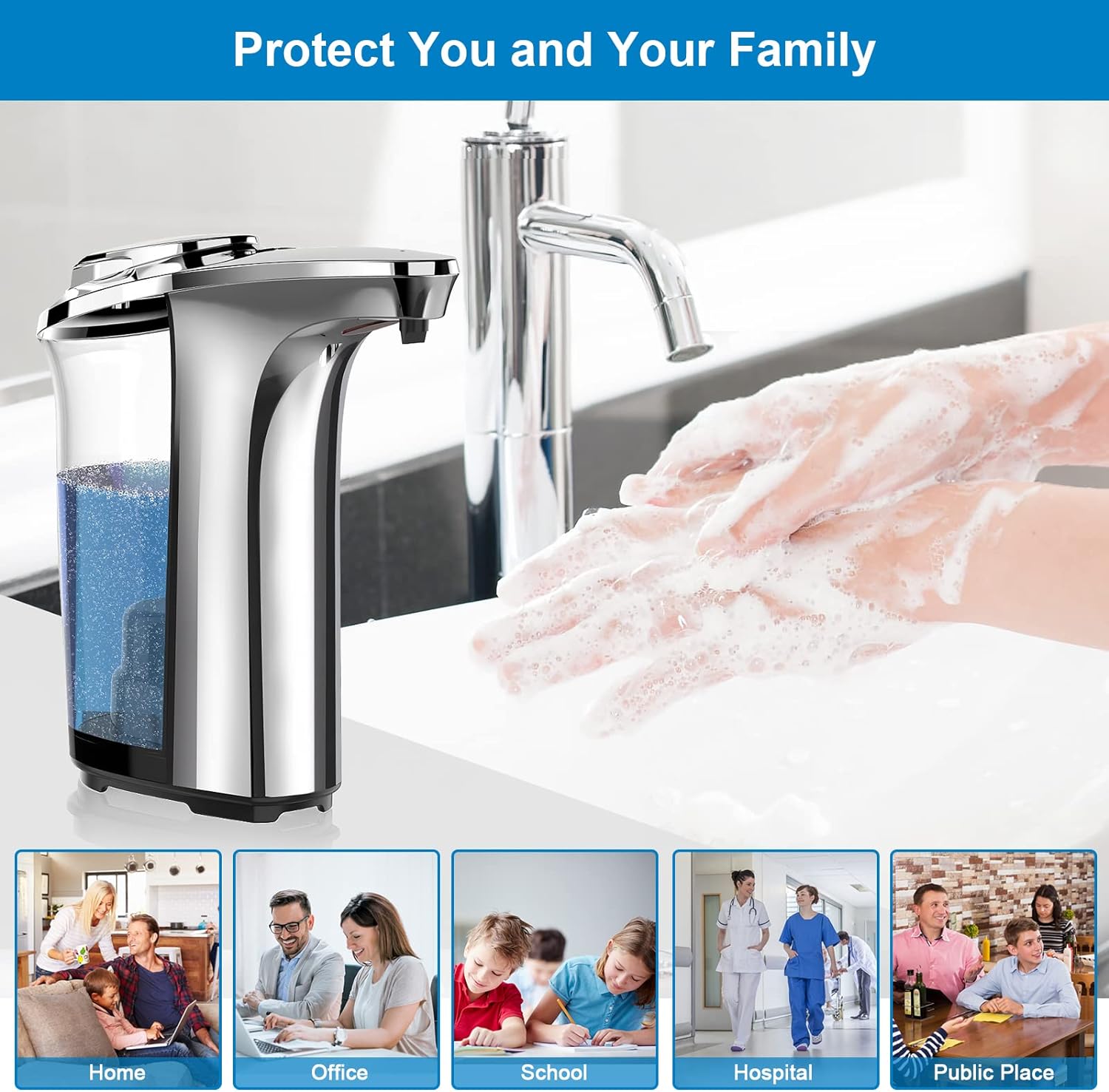 Raxiva-touchless automatic dish soap dispenser for kitchen and bathroom