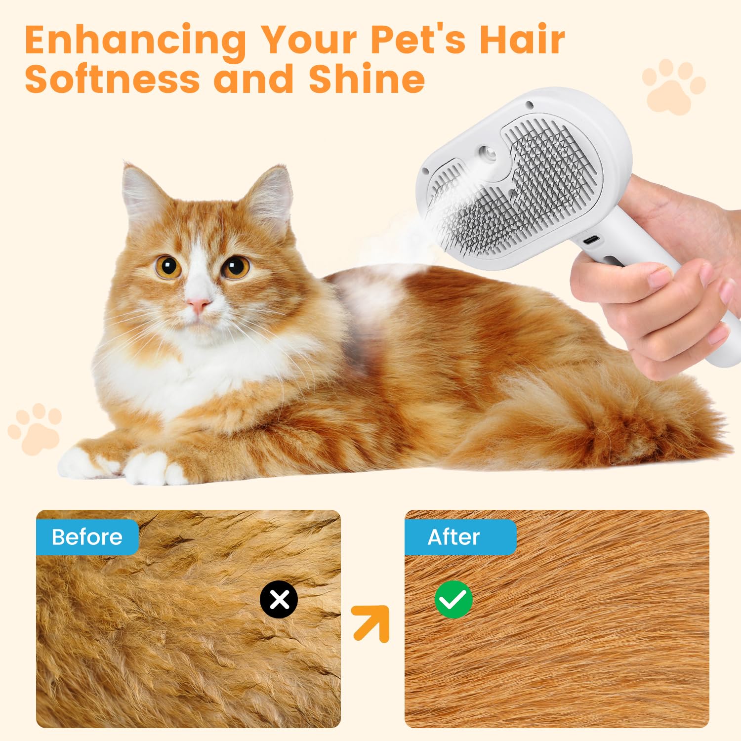Raxiva-cat dog steam brush