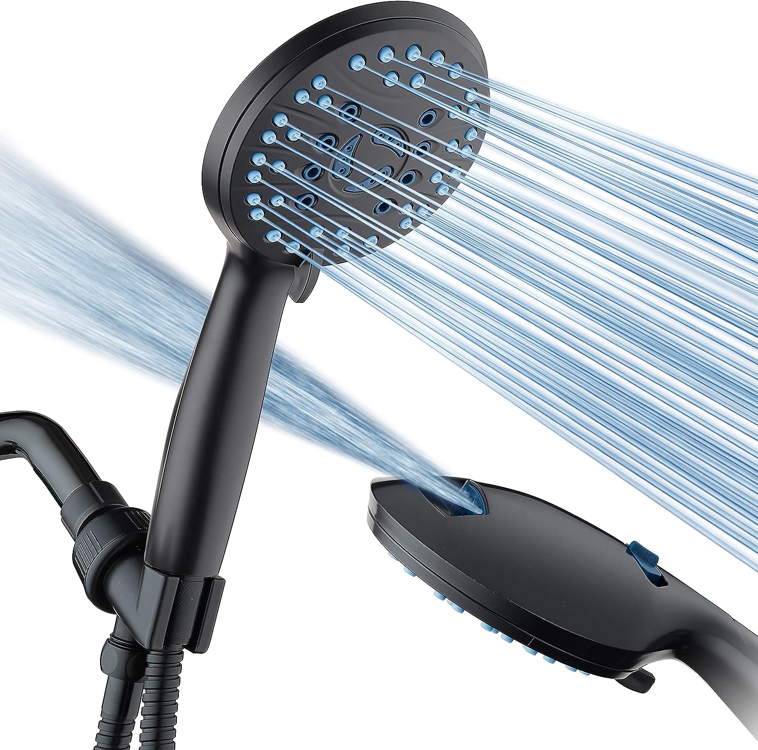 Raxiva-adjustable pressure handheld shower head with hose