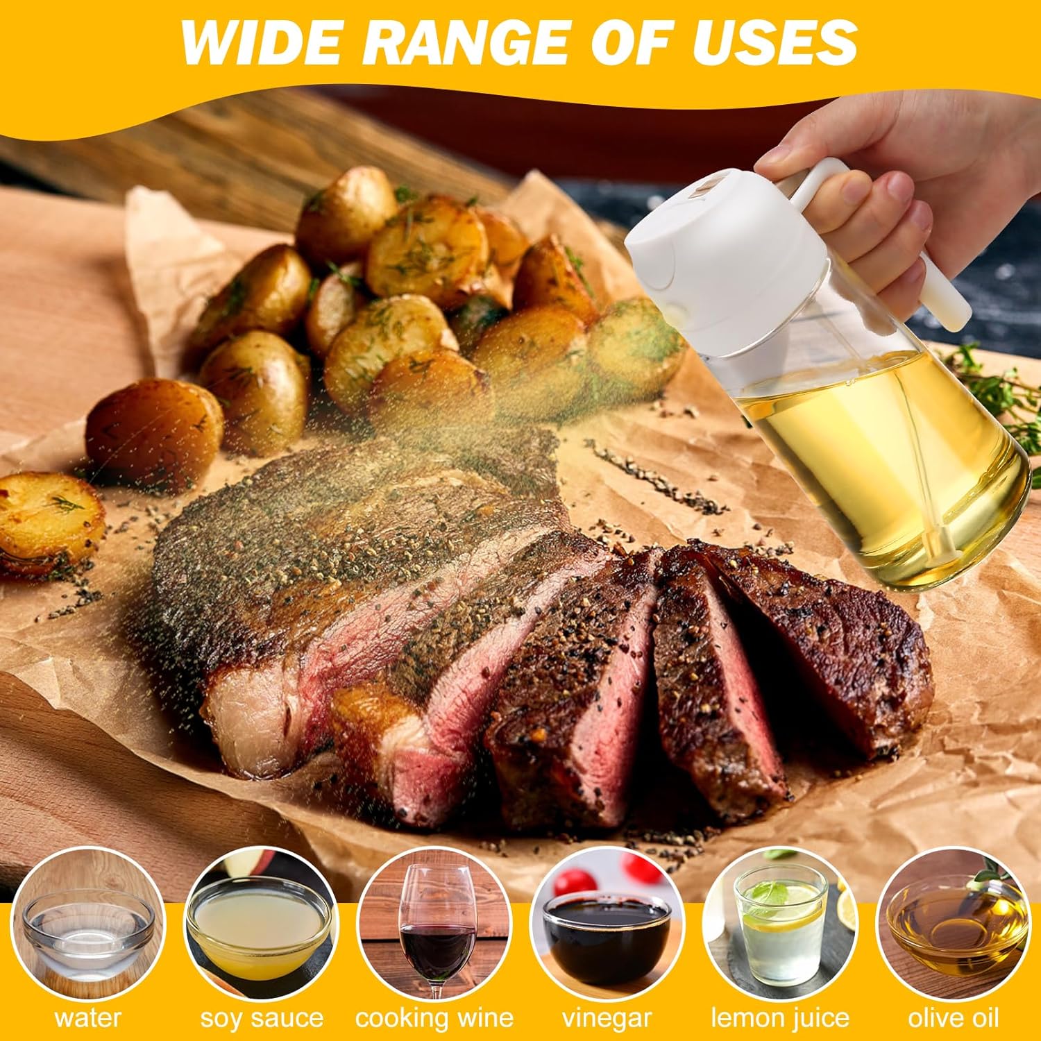 Raxiva-2 pack oil dispenser and sprayer bottle