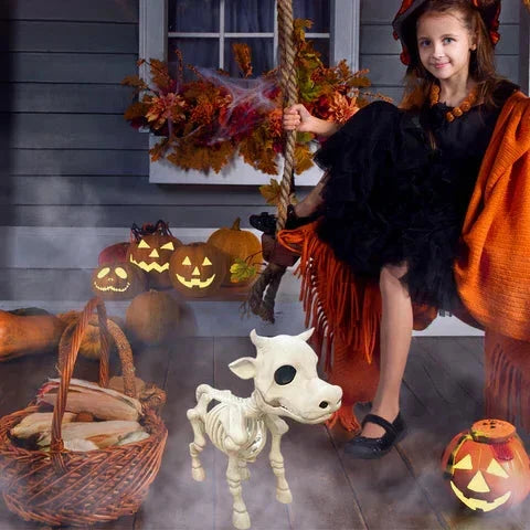 Raxiva-halloween skeleton cow horse decorative prop