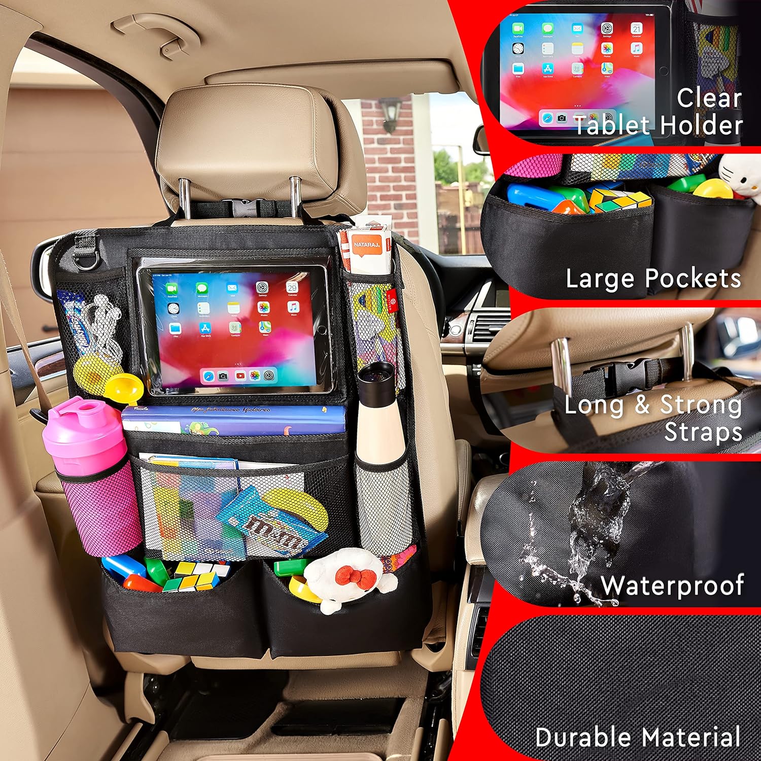 Raxiva-2 pack car backseat organizer