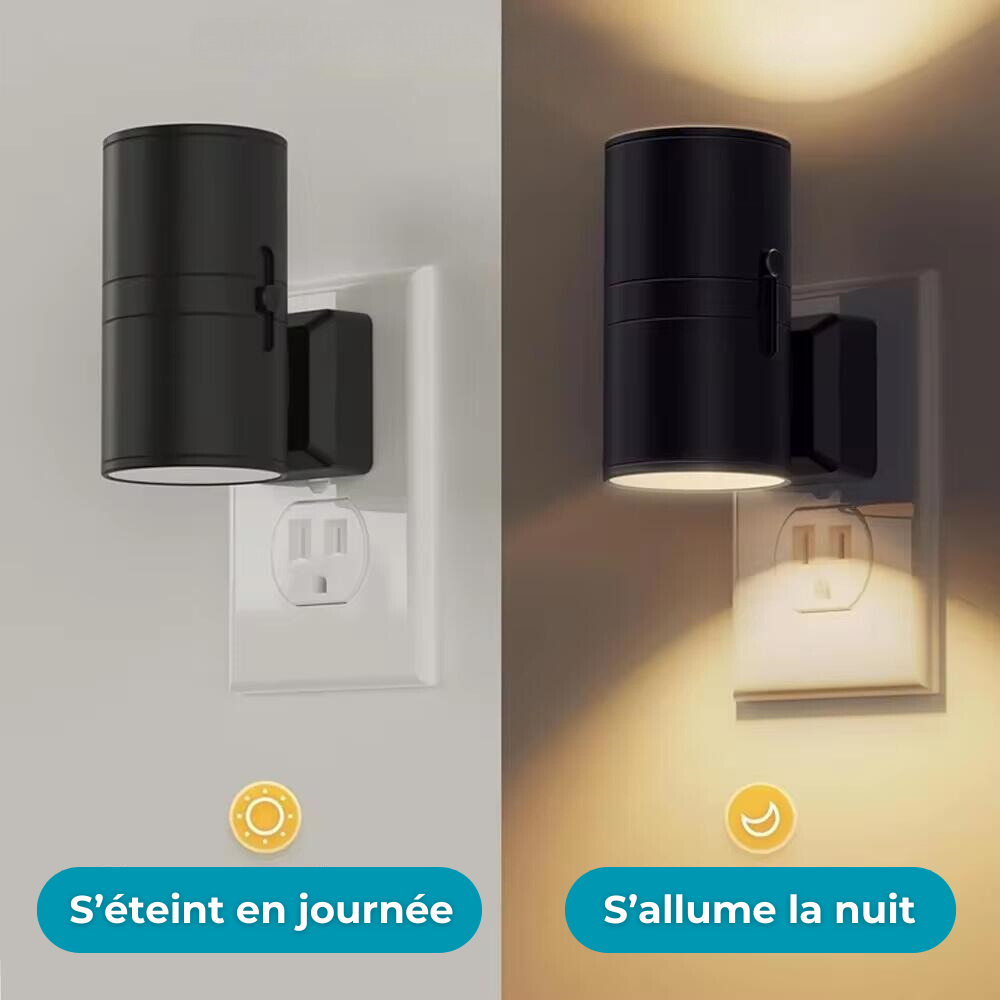 Raxiva-veilleuse prise murale avec detection luminosite reglable