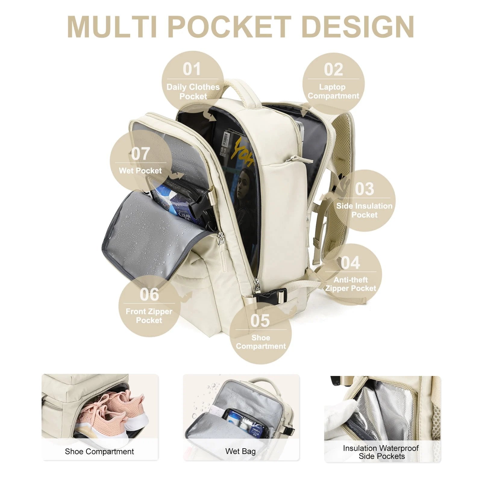 Raxiva-womens large waterproof hiking backpack