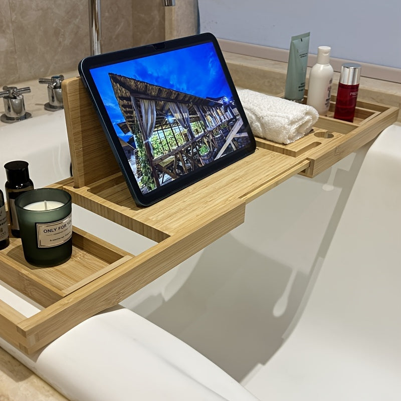 Raxiva-bamboo bathtub tray for relaxation
