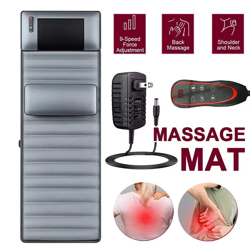 Raxiva-shiatsu massage mat with heat relaxing full body electric pad