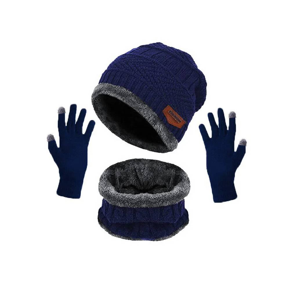 Raxiva-unisex winter hat scarf glove set stay warm in style