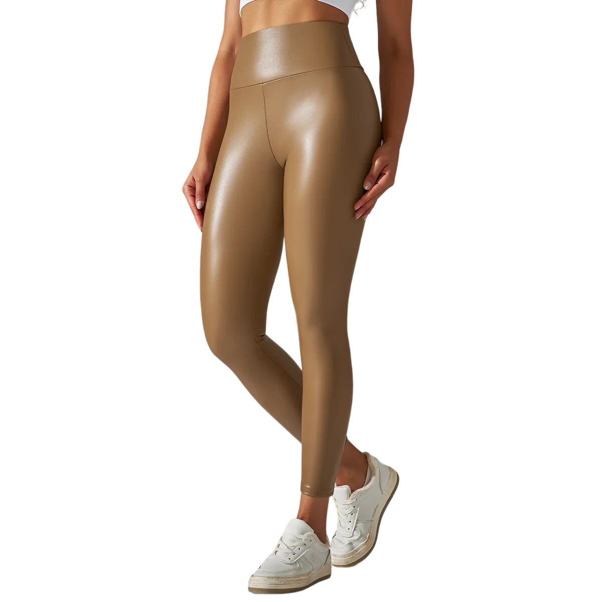 Raxiva-high waisted faux leather push up leggings sculpt your figure in style