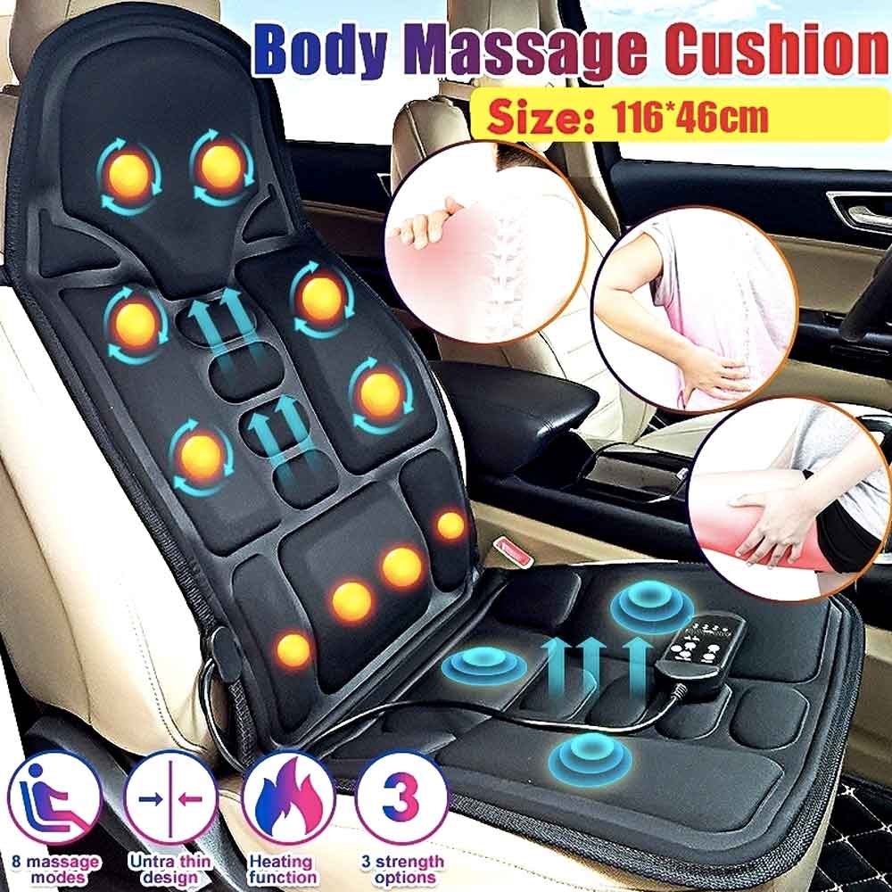 Raxiva-8 mode massage chair pad with heated back neck cushion for car home