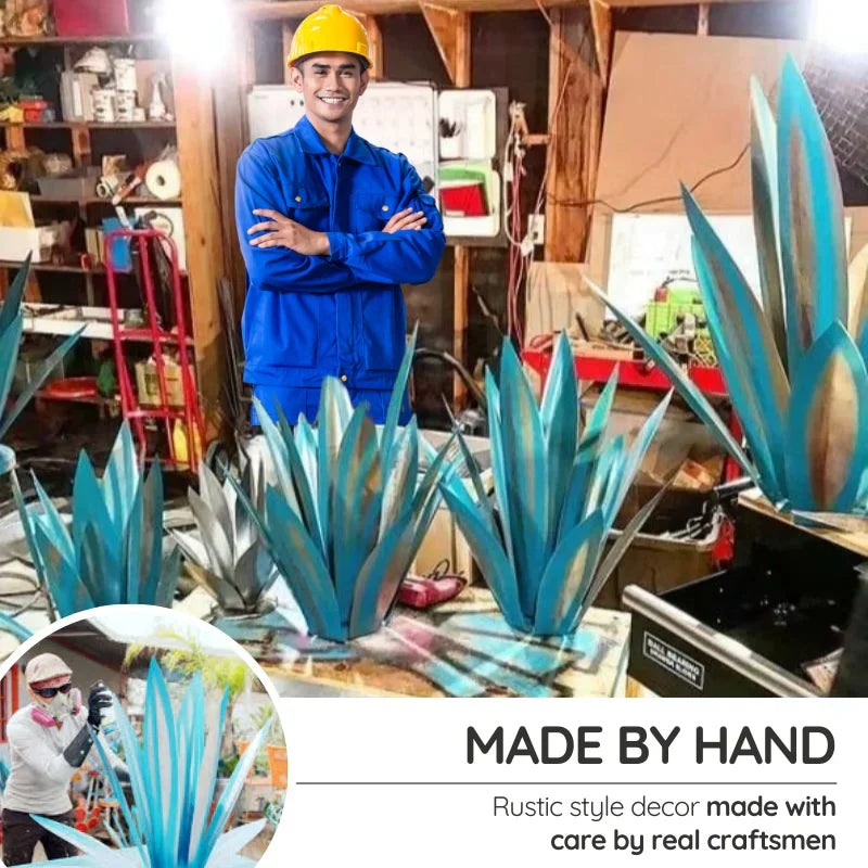 Raxiva-agave americana metal decor plant