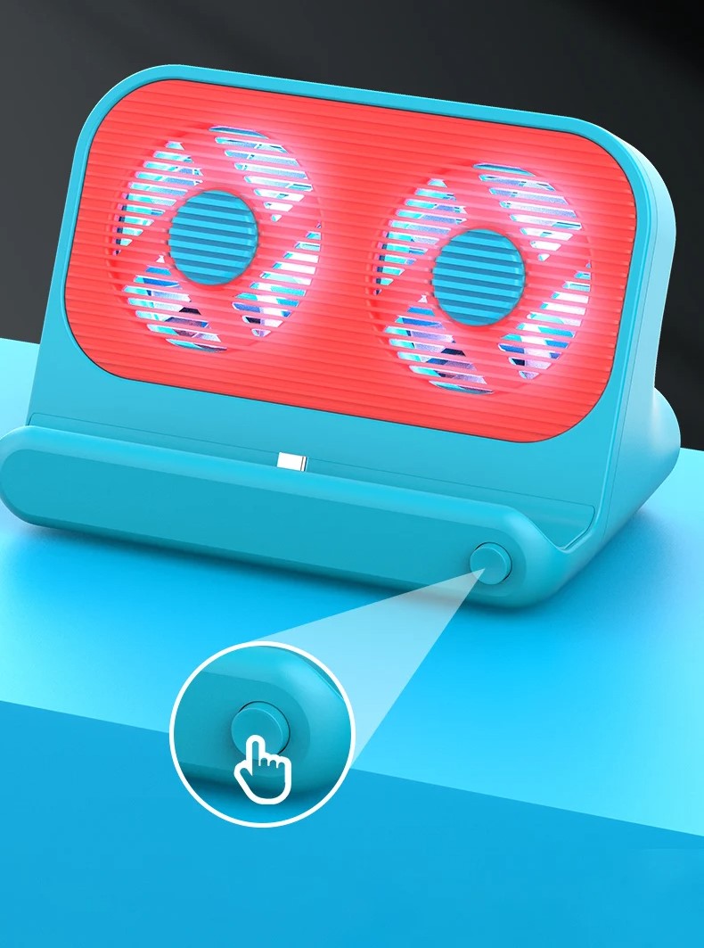 Raxiva - 6-in-1 USB-C Game Hub Docking Station and Cooling Fan – HDMI 2.0, Dual USB 2.0, RJ45, 100W PD, and Cooling Fan for Nintendo Switch/OLED