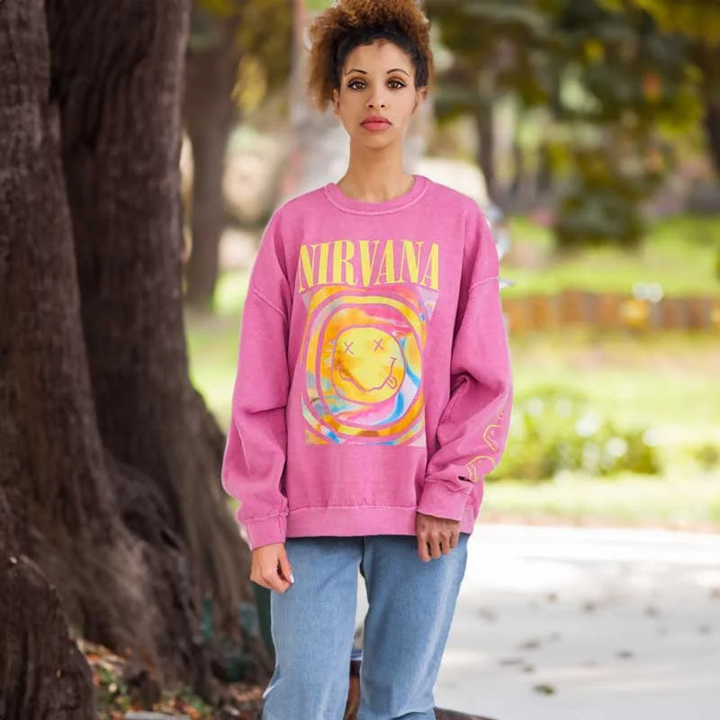 Raxiva oversized smiley sweatshirt