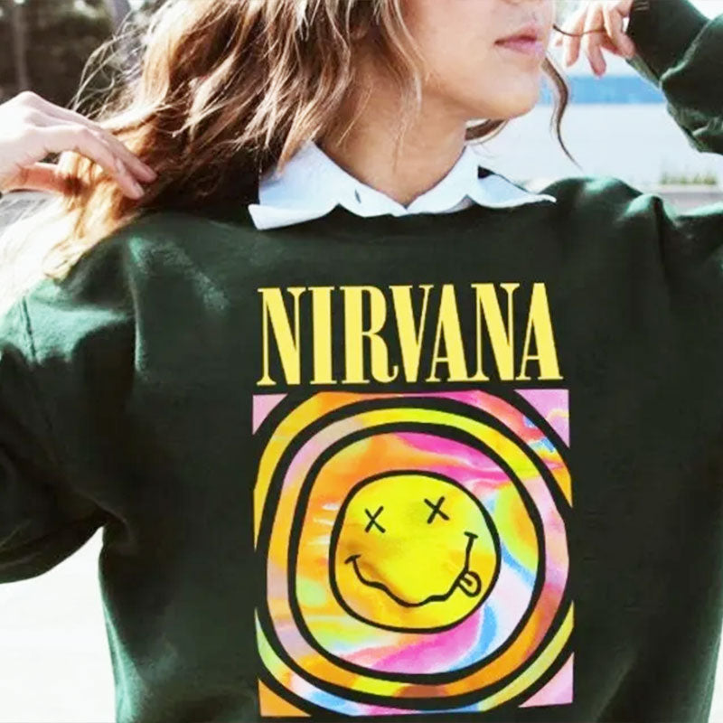 Raxiva oversized smiley sweatshirt