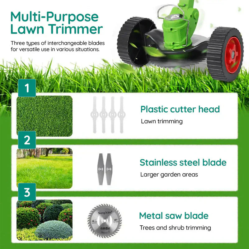 Raxiva-powerful electric battery operated cordless lawn trimmer
