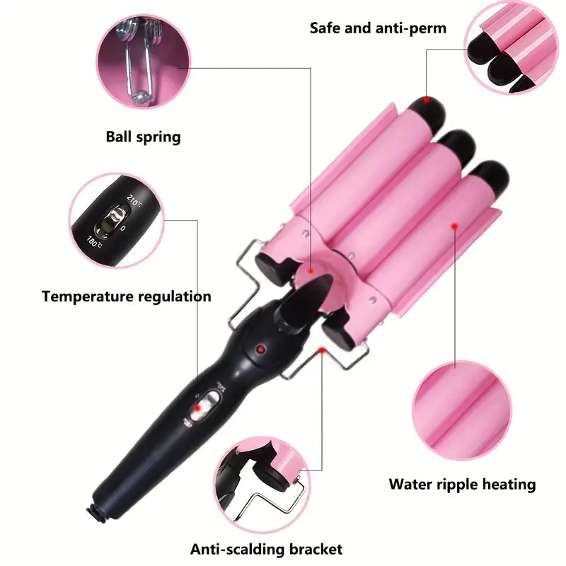 Raxiva-professional 3 barrel curling iron