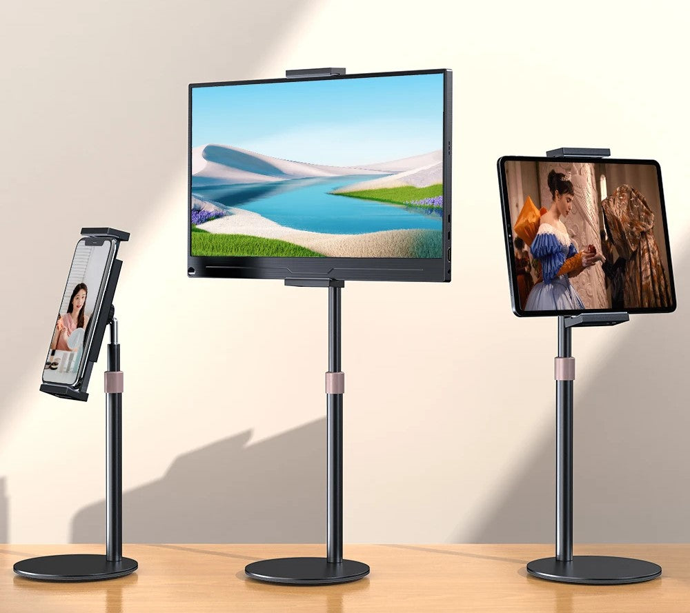 Raxiva - Adjustable Portable Monitor Stand – Sleek Desktop Bracket for iPad, Phone, and Tablets (13-24.5cm) Perfect Viewing Support