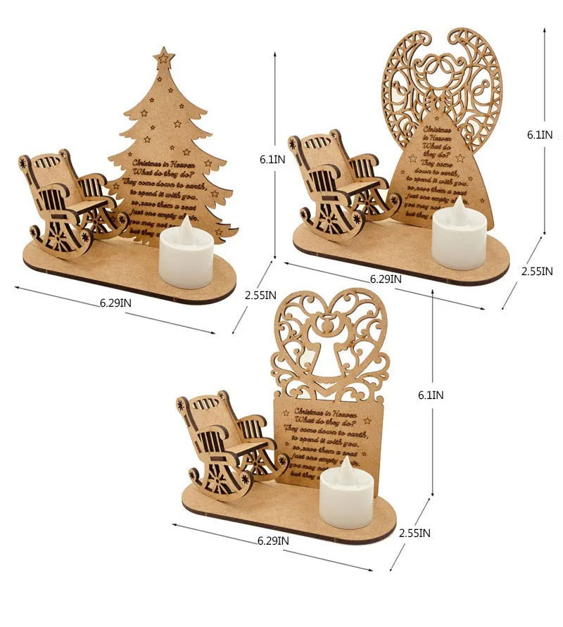 Raxiva - Christmas Tealight Candle Holder – "Merry Christmas in Heaven" Remembrance Ornament for Cherished Holiday Memories & Tabletop Décor