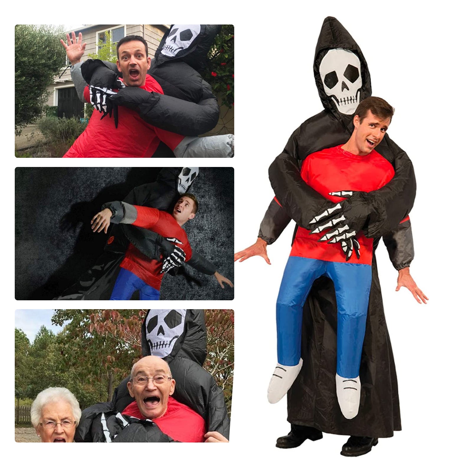 Raxiva - Death Grim Reaper Inflatable Costume - Robe Mask Ghost Costume Props for Halloween