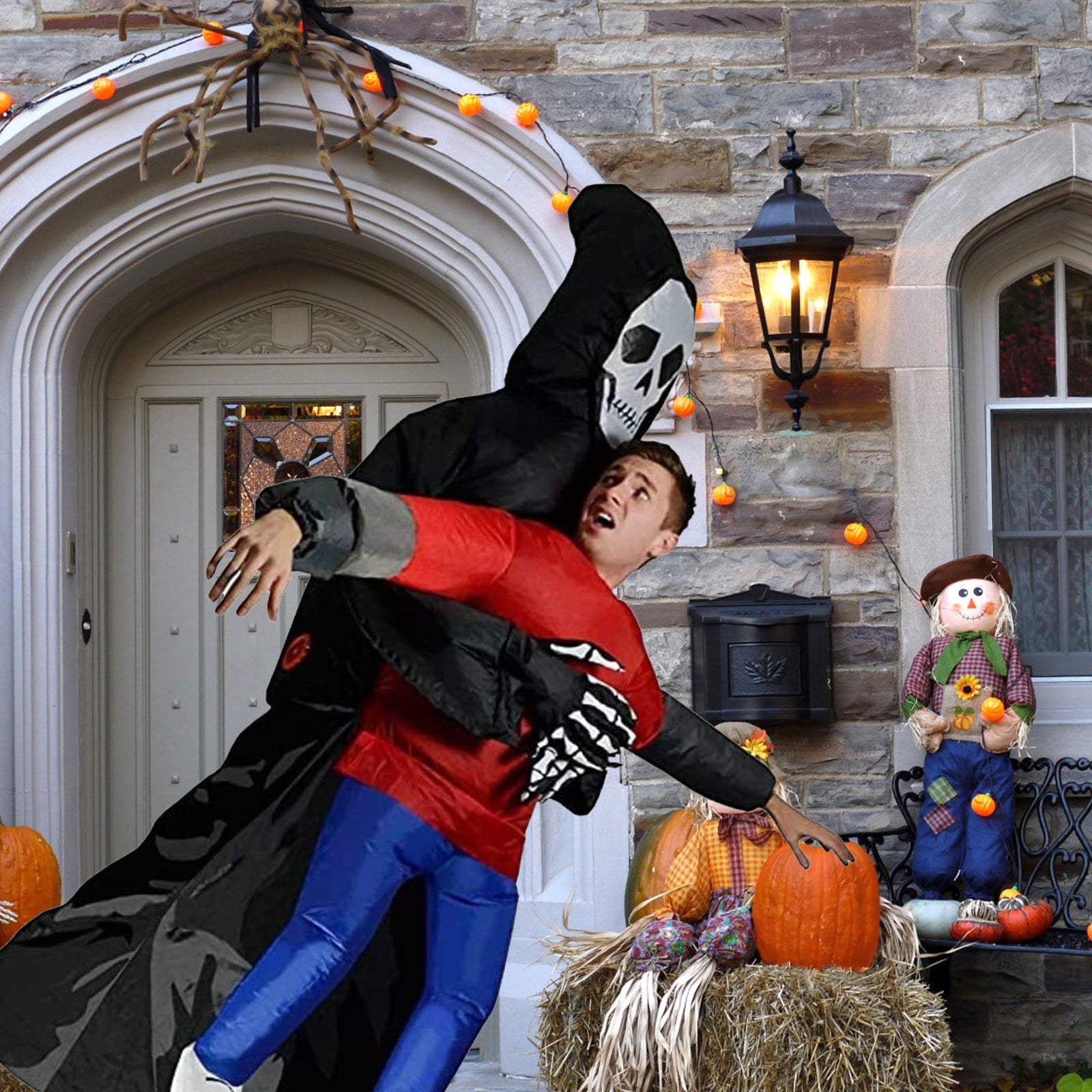 Raxiva - Death Grim Reaper Inflatable Costume - Robe Mask Ghost Costume Props for Halloween