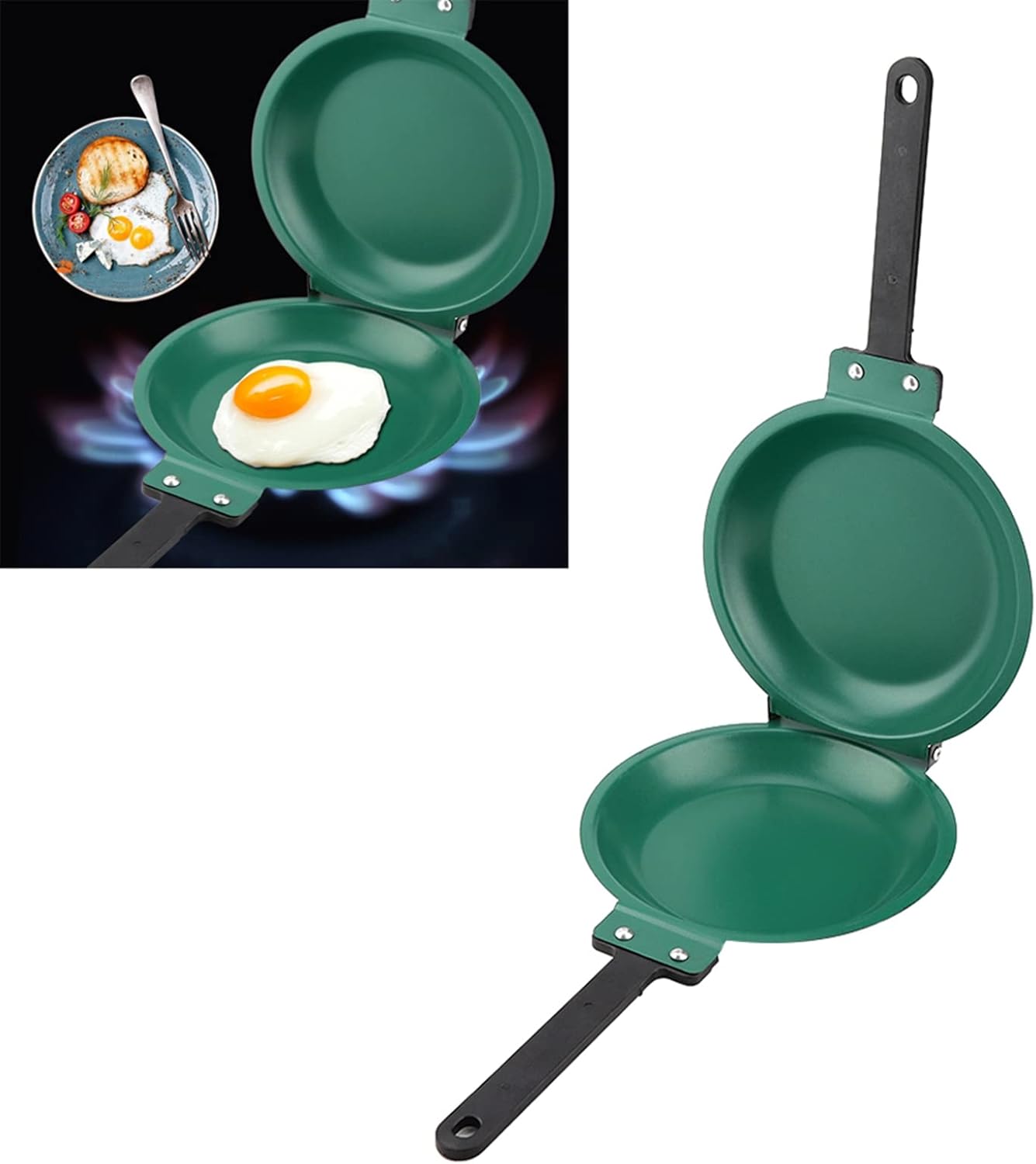 Raxiva - Double-Sided Non-Stick Pancake & Egg Pan – Foldable Frying Kitchen Tool for Easy Cooking