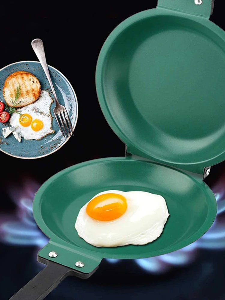 Raxiva - Double-Sided Non-Stick Pancake & Egg Pan – Foldable Frying Kitchen Tool for Easy Cooking
