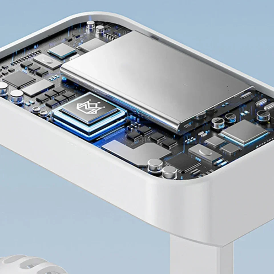 Raxiva - Dual Head Oscillating Table Fan – Portable USB Rechargeable with 4000mAh Battery & 4-Speed Cooling Power
