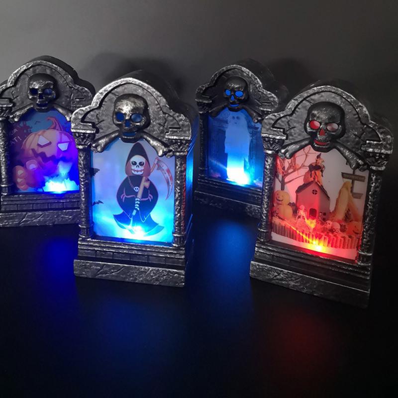 Raxiva - Halloween Tombstone Light LED Decorative Prop - Tombstone Ornament LED Light Up Halloween Decoration
