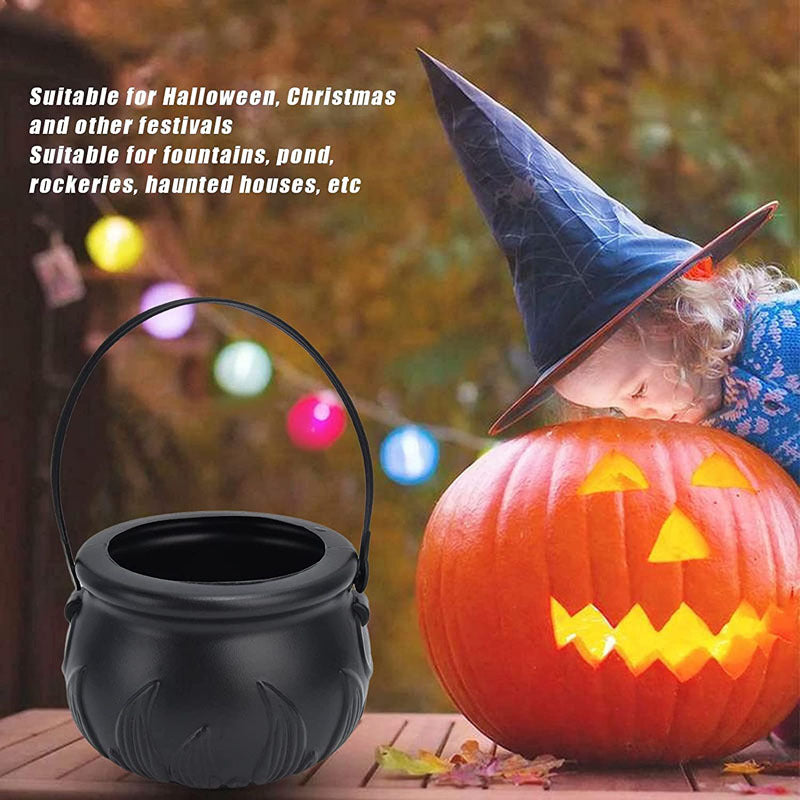 Raxiva - Halloween Witch Jar Atomization Lamp - Black Witch Jar Atomizer Lamp with LED Lights for Holiday Party Fog Smoke Making
