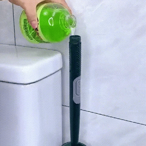 Raxiva - Household punch-free wall hanging long handle silicone toilet brush