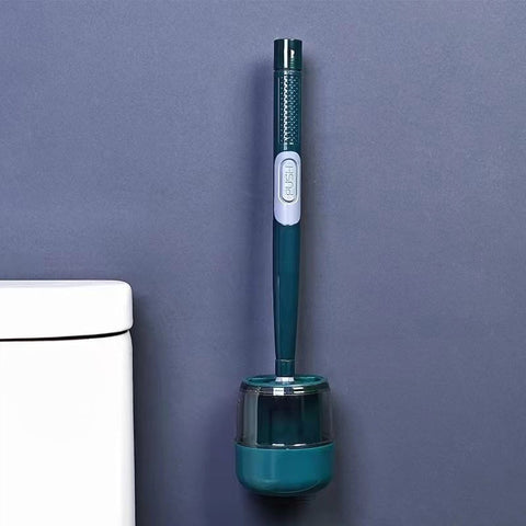 Raxiva - Household punch-free wall hanging long handle silicone toilet brush