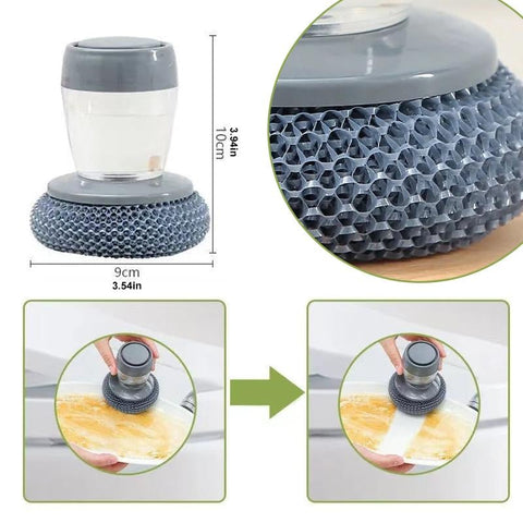 Raxiva - Kitchen Soap Press Dispensing Palm Brush