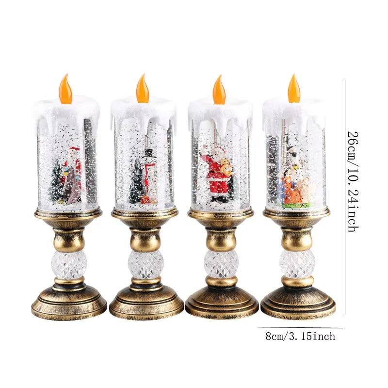 Raxiva - LED Christmas Candle Lights with Dreamy Snowflake Music Box