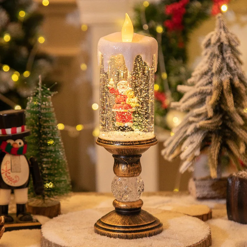 Raxiva - LED Christmas Candle Lights with Dreamy Snowflake Music Box