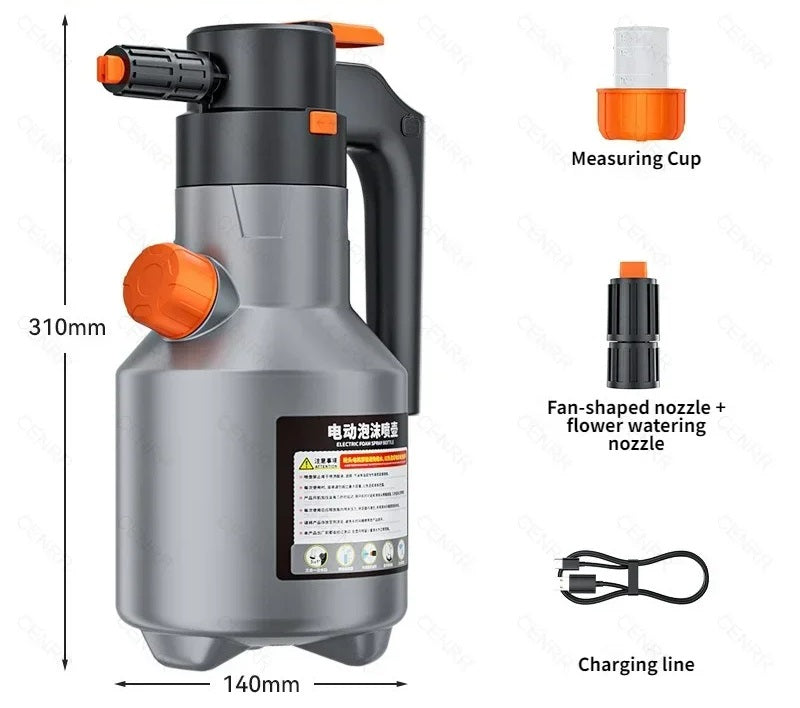 Raxiva - Motorized Cleaning Handheld Foam Cannon – Professional Electric Foam Sprayer for Effortless Car Wash