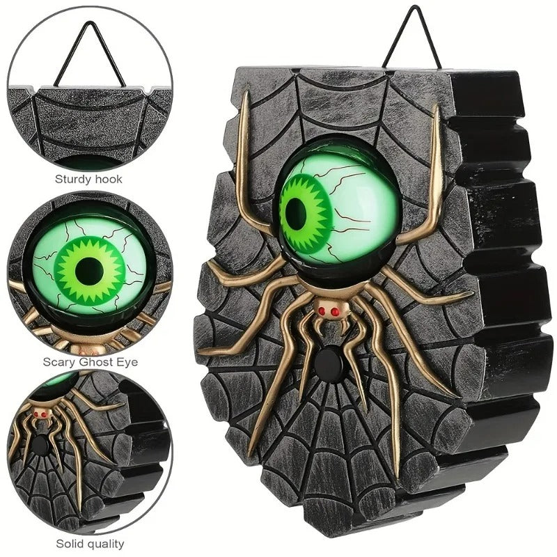 Raxiva - One-Eyed Doorbell - Halloween Doorbell Decoration, Luminous Eyeball Spider Bell Decor, Gift for Halloween