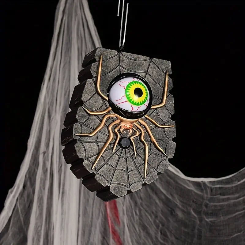 Raxiva - One-Eyed Doorbell - Halloween Doorbell Decoration, Luminous Eyeball Spider Bell Decor, Gift for Halloween