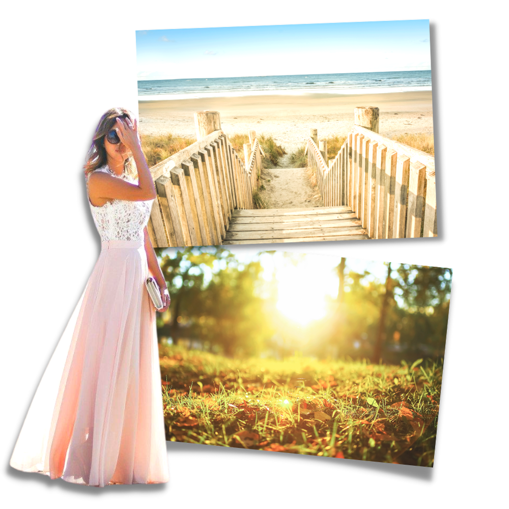 Raxiva - Prairie Chic Lace Chiffon Dress