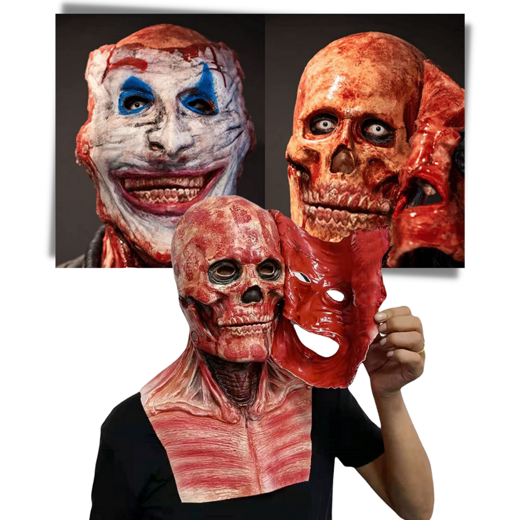 Raxiva - Realistic Halloween Horror Double Mask