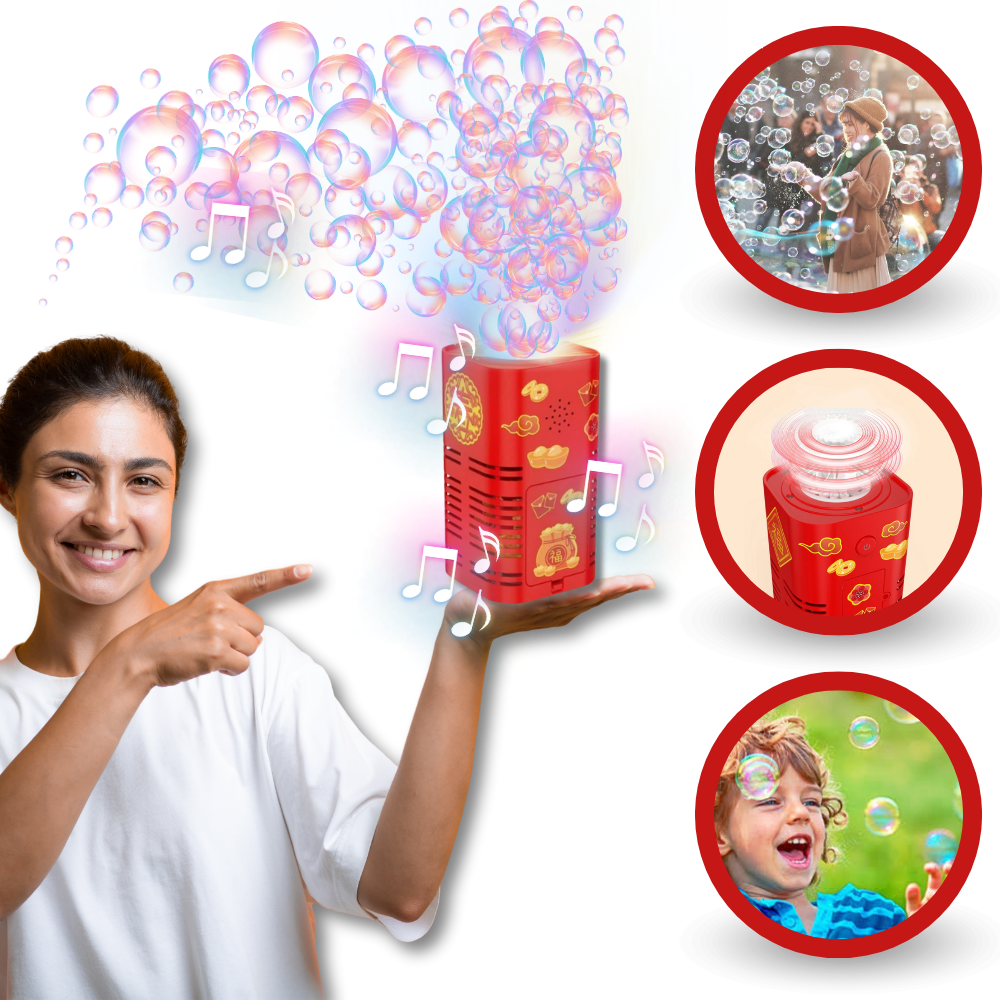 Raxiva - Rechargeable Firework Bubble Machine