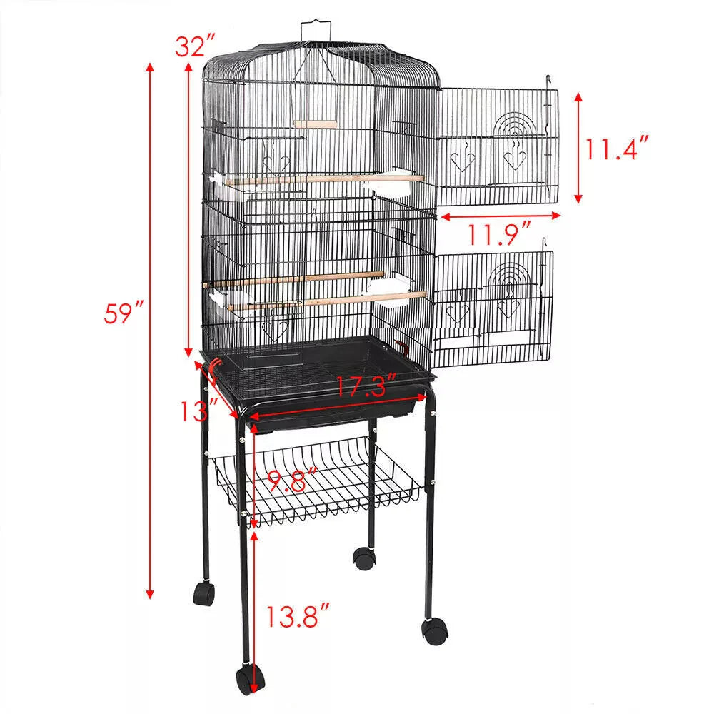 Rolling Bird Parrot Stand Cage-Raxiva-SKU38841708098256957Rolling Bird Parrot Stand Cage7491657728061, Rolling Bird Parrot Stand Cage, , Raxiva, Rolling Bird Parrot Stand Cage,