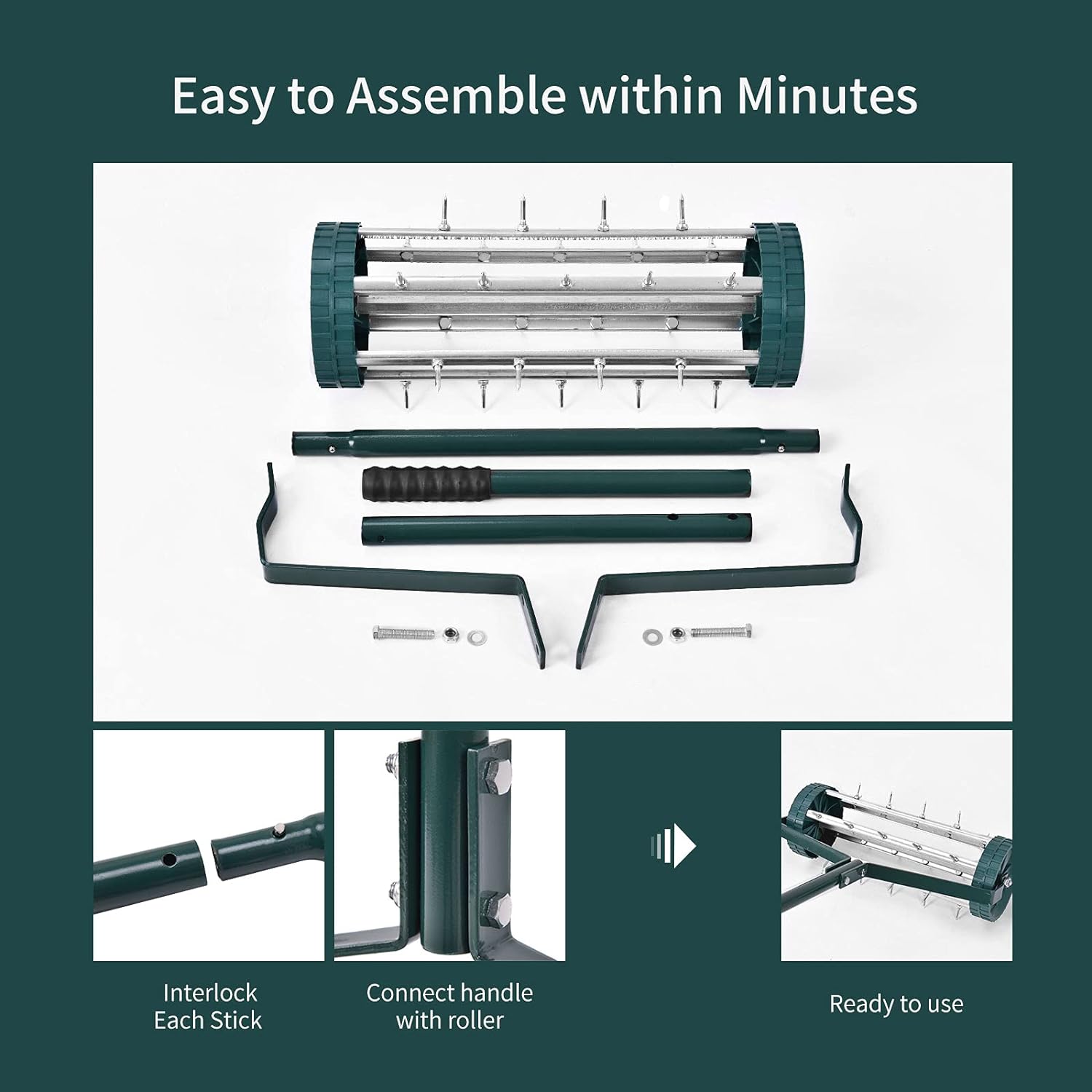 Rolling Lawn Aerator-Raxiva-SKU38841708202065981Rolling Lawn Aerator7491668541501, Rolling Lawn Aerator, , Raxiva, Rolling Lawn Aerator,