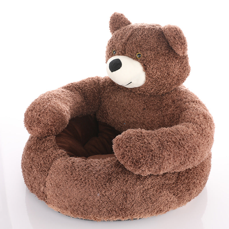 Raxiva-bear shaped winter plush dog bed
