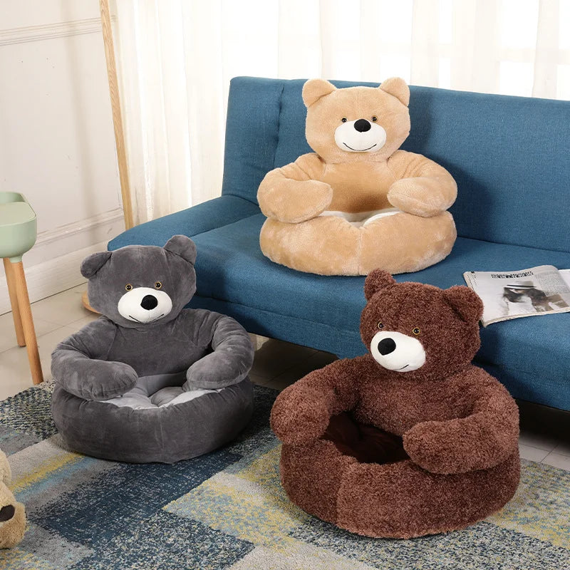 Raxiva-bear shaped winter plush dog bed