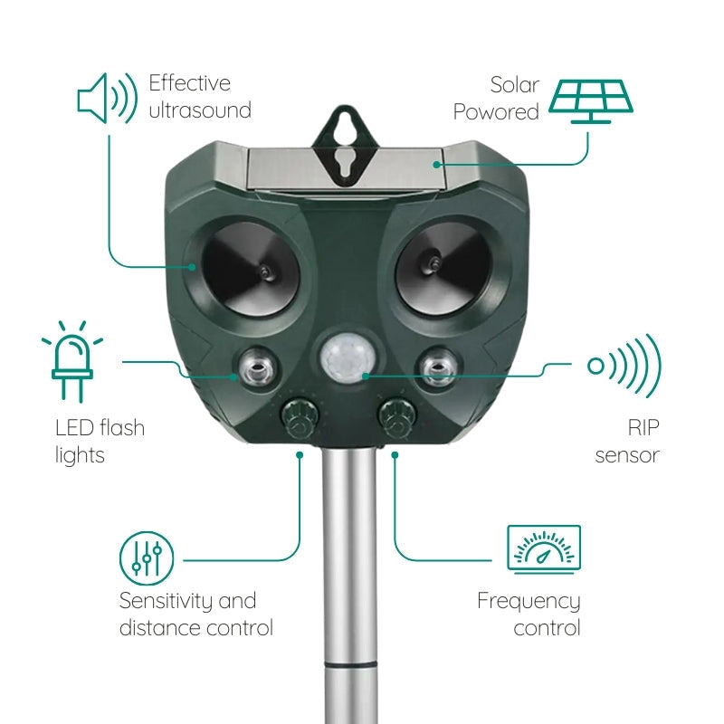 Raxiva waterproof solar animal pest repeller