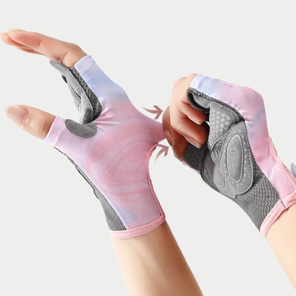 Raxiva-breathable non slip half finger cycling gloves lightweight fitness gloves men women