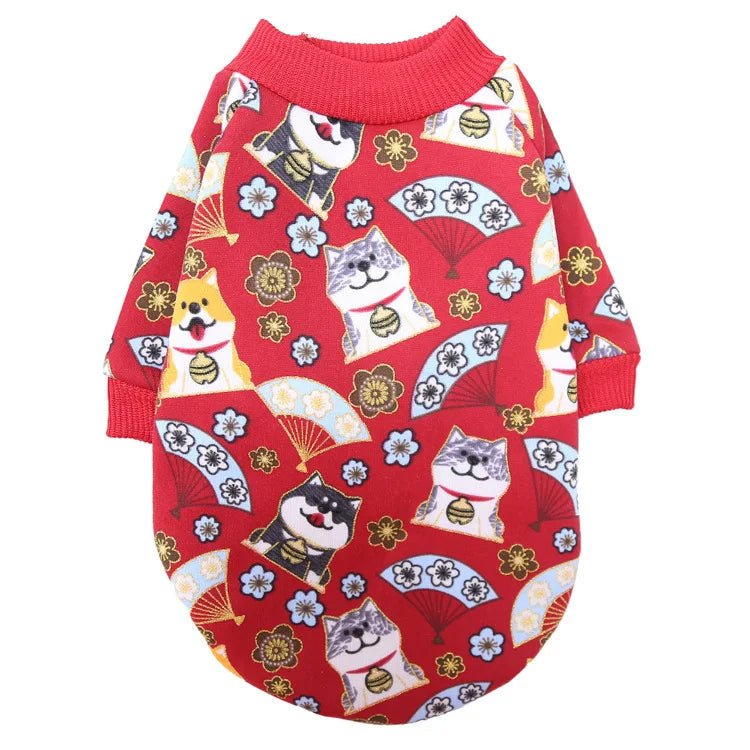 Raxiva-chic adorable puppy cat apparel stylish cartoon print dog clothes small breeds